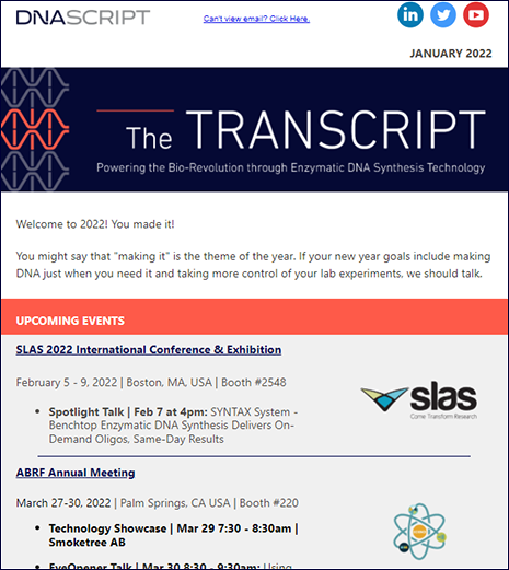 Dna Script Syntax Pricing The Transcript, January 2022 | DNA Script