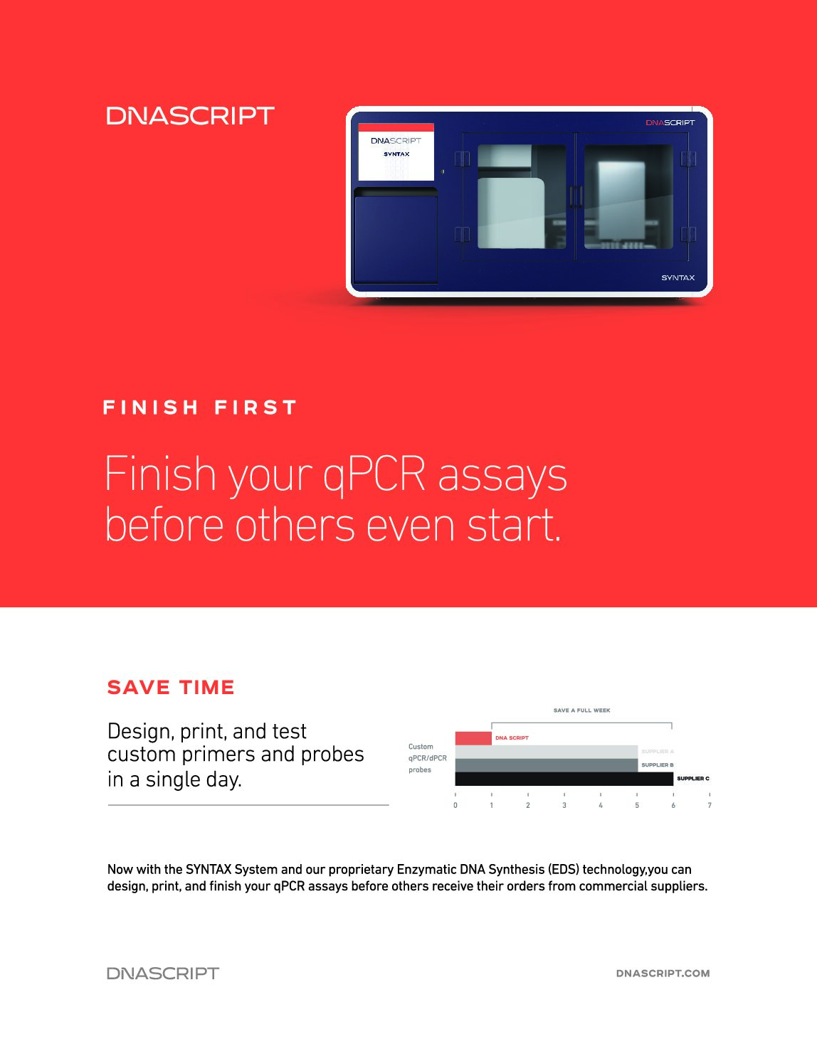 qPCR Assay Support - Print Primers & Probes in a Single Day Flyer