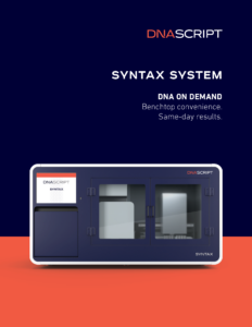DNA Script SYNYAX System brochure cover