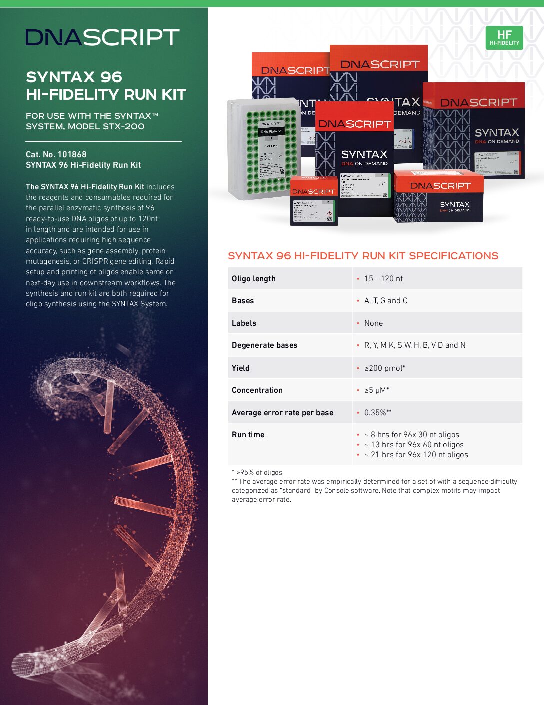 CUS-18 Hi-Fidelity Reagent Kits